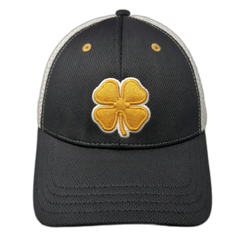 Black Clover Baseball Cap White Gold M Mesh Back Live Lucky Logo Apparel Hat
